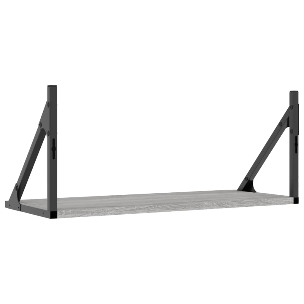 Wall shelves, 2 pcs., gray oak, 60x25x25.5cm, wood