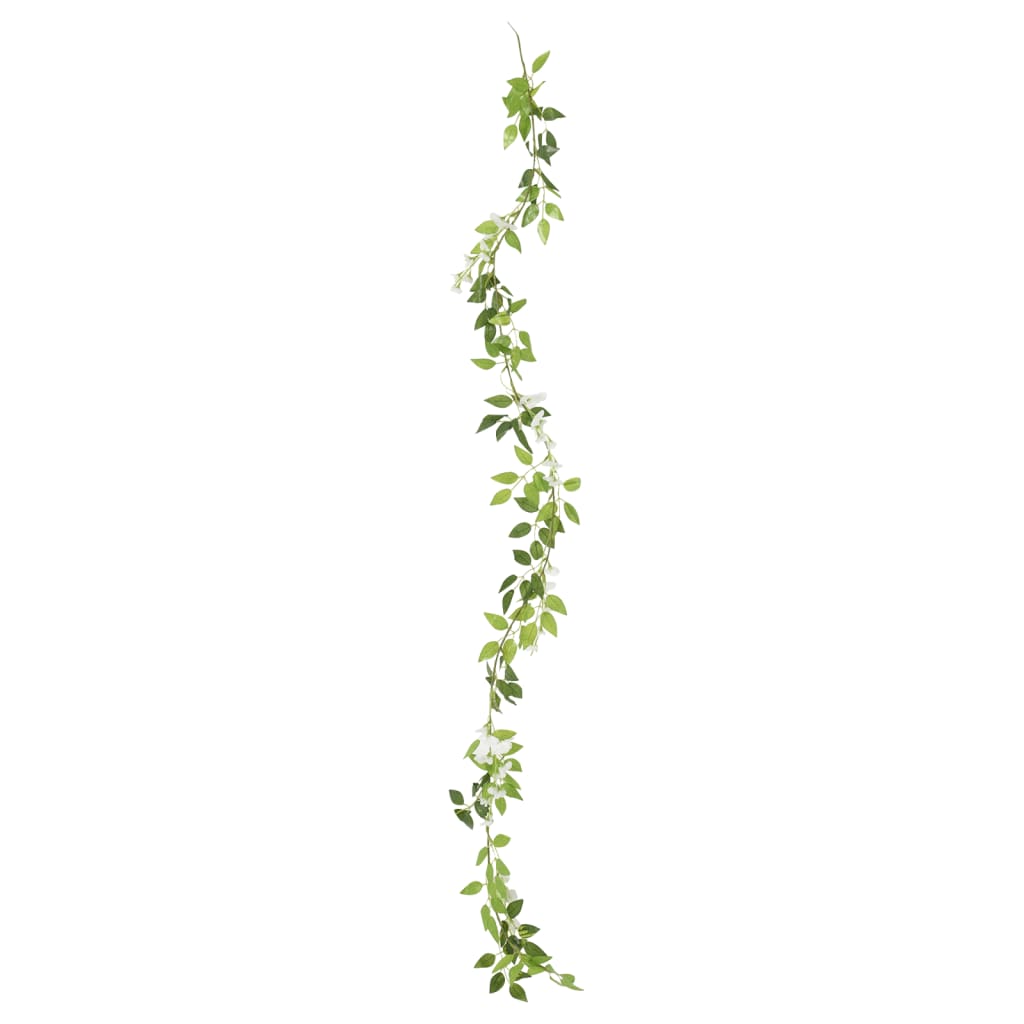Kalėdinės gėlių girliandos, 6vnt., baltos spalvos, 200cm