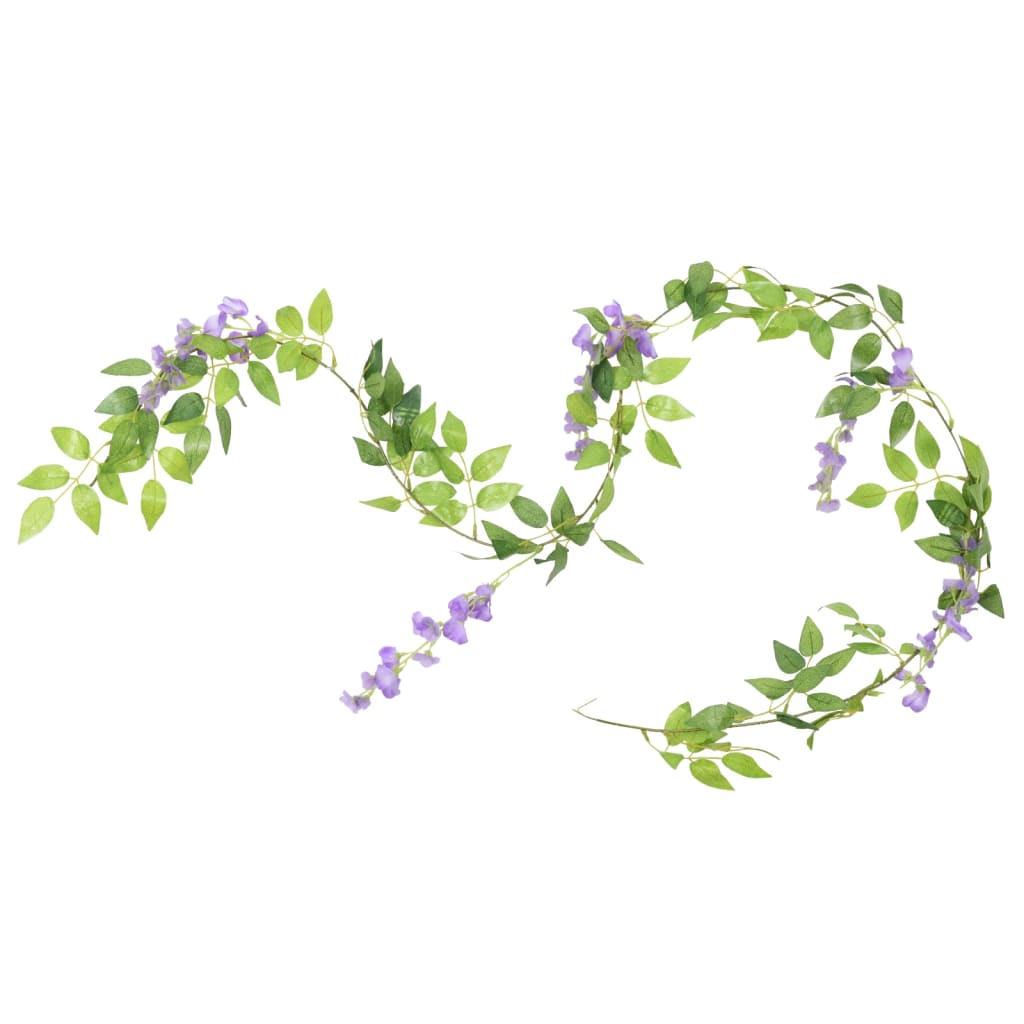 Kalėdinės gėlių girliandos, 6vnt., violetinės spalvos, 200cm