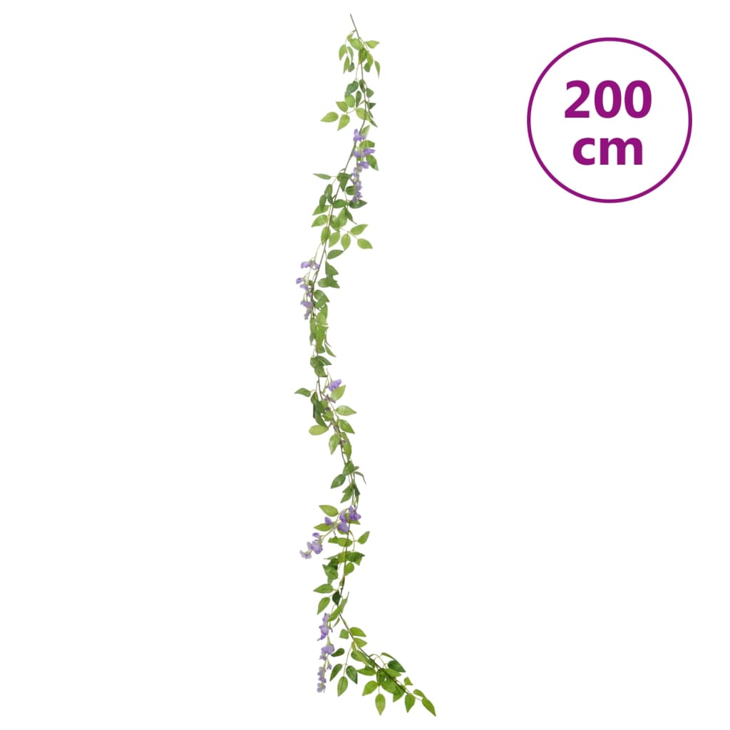 Kalėdinės gėlių girliandos, 6vnt., violetinės spalvos, 200cm