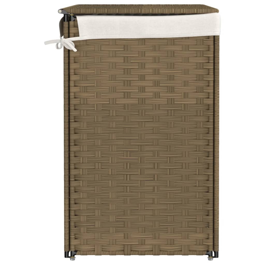 Laundry basket with 2 compartments, 53x35x57cm, polyrattan