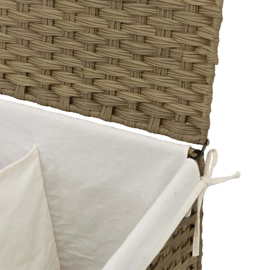 Laundry basket with 2 compartments, 53x35x57cm, polyrattan
