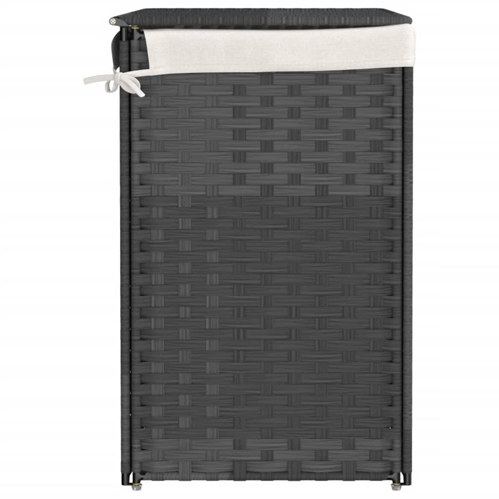 Laundry hamper with 2 compartments, grey, 53x35x57 cm
