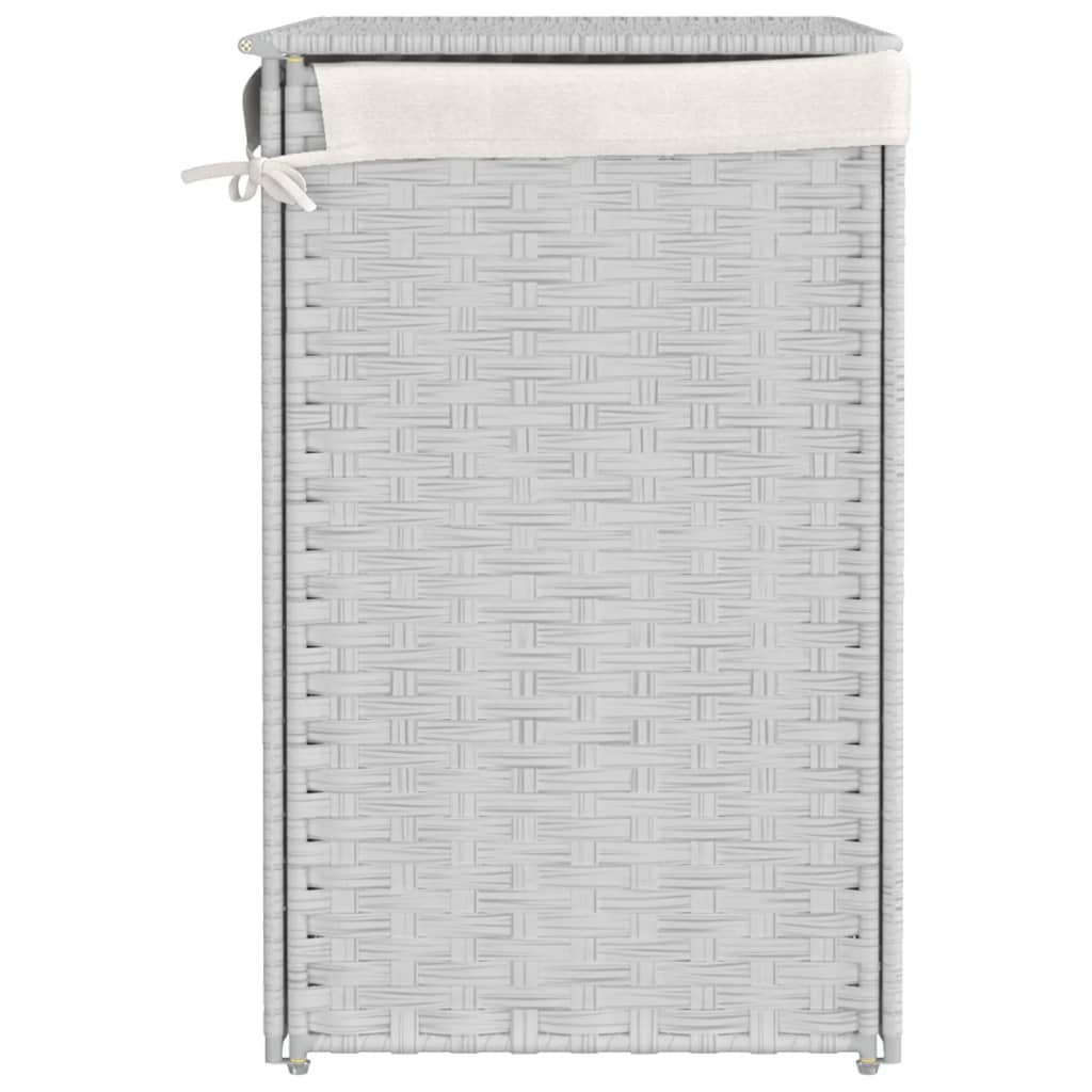 Laundry hamper with 2 compartments, white, 53x35x57cm