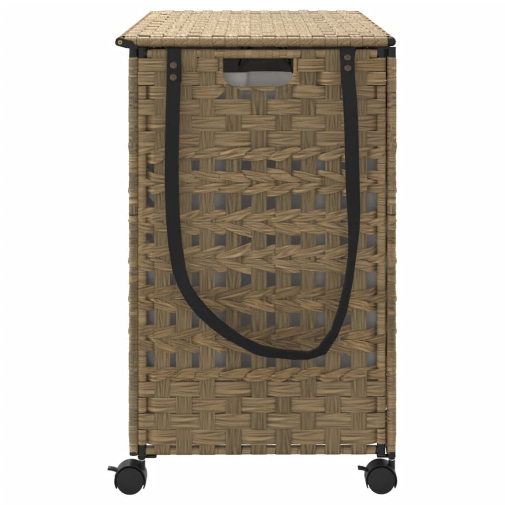 Laundry basket with wheels, 66x35x60cm, rattan