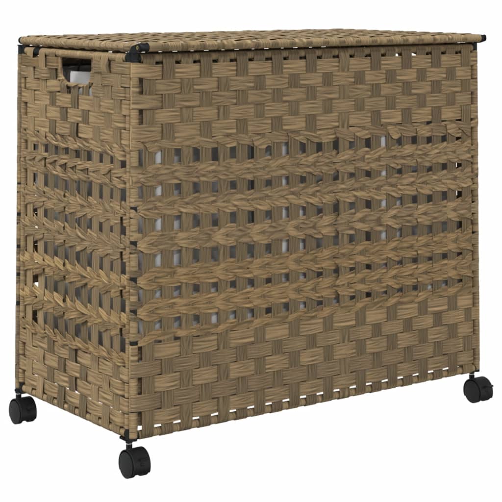 Laundry basket with wheels, 66x35x60cm, rattan