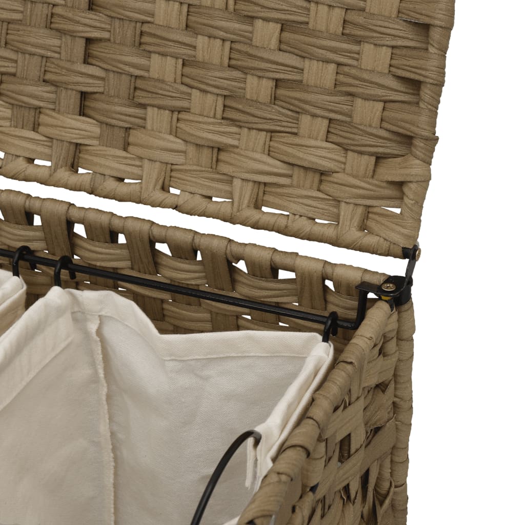 Laundry basket with wheels, 66x35x60cm, rattan