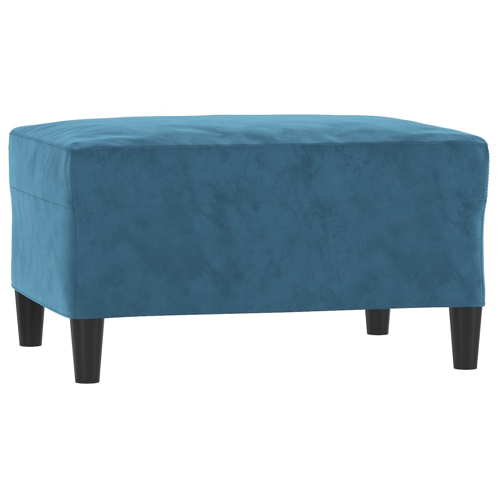 Sofos komplektas su pagalvėlėmis, 4 dalių, mėlynas, aksomas