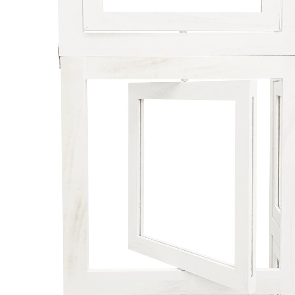 Room divider, 3 segments, white, paulownia solid wood