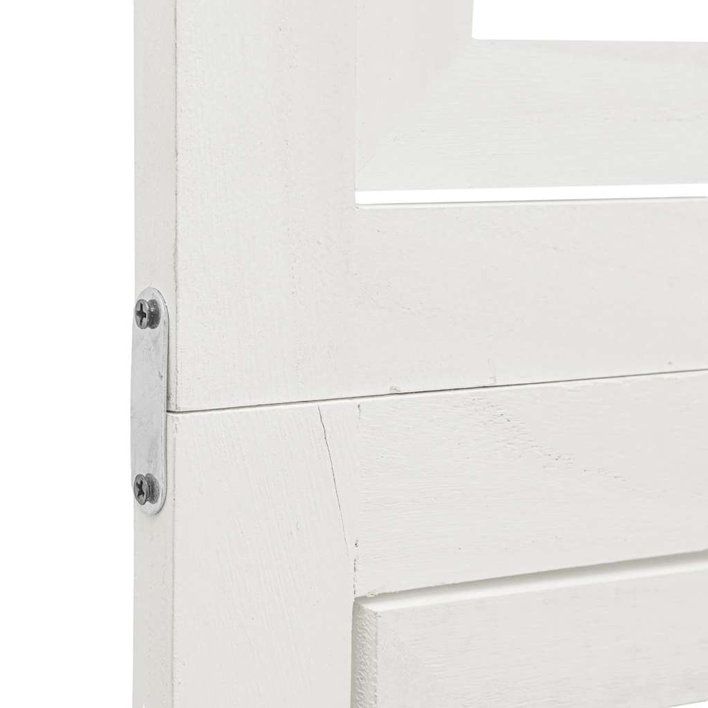 Room divider, 3 segments, white, paulownia solid wood