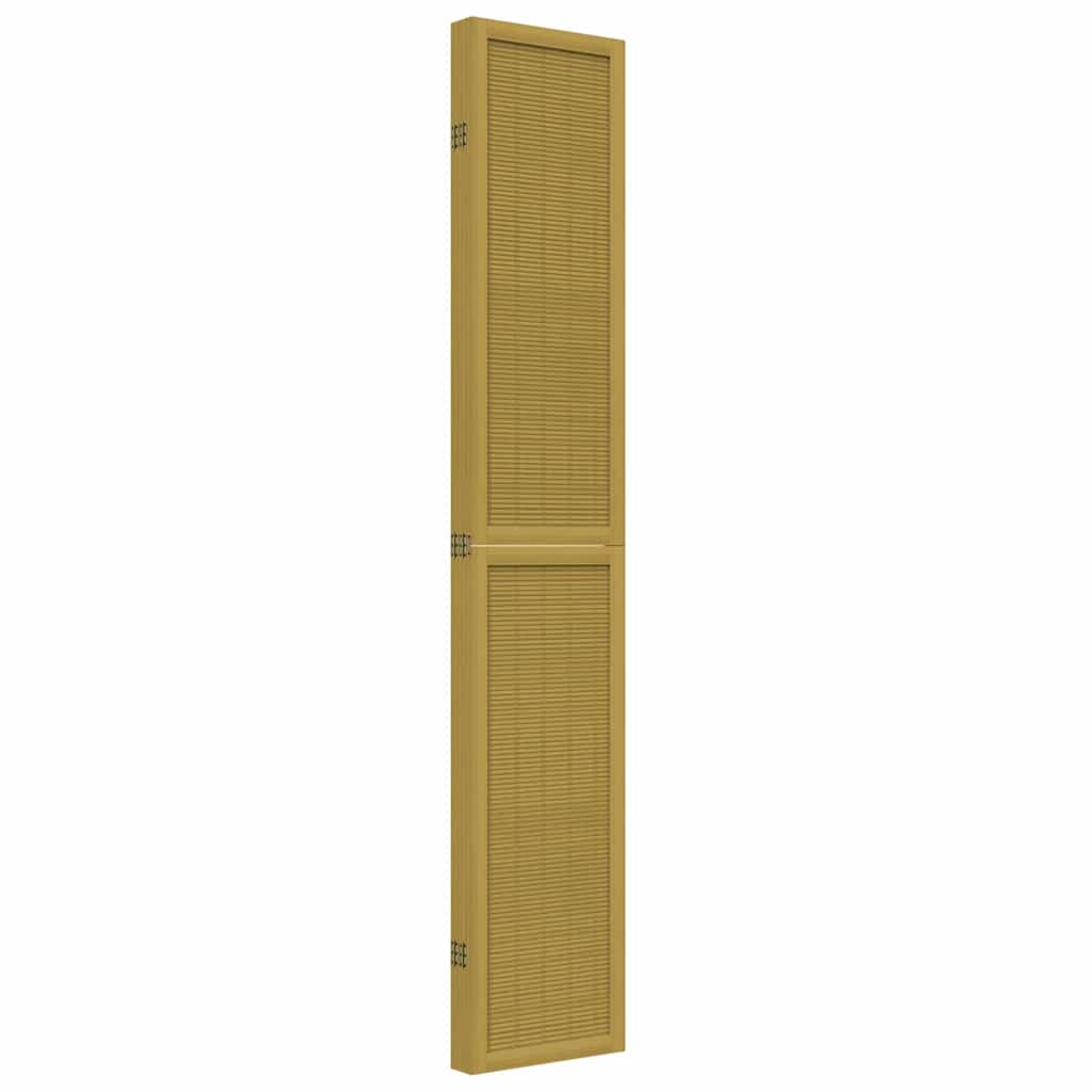 Room divider, 5 panels, brown, solid paulownia wood