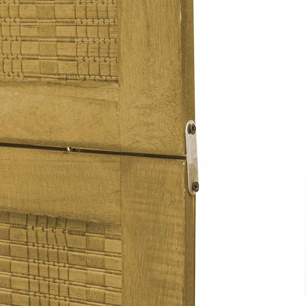 Room divider, 5 panels, brown, solid paulownia wood
