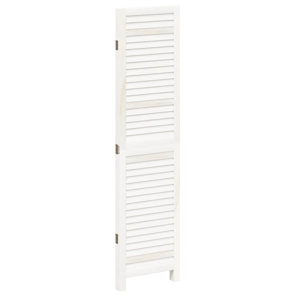Room divider, 3 segments, white, paulownia solid wood