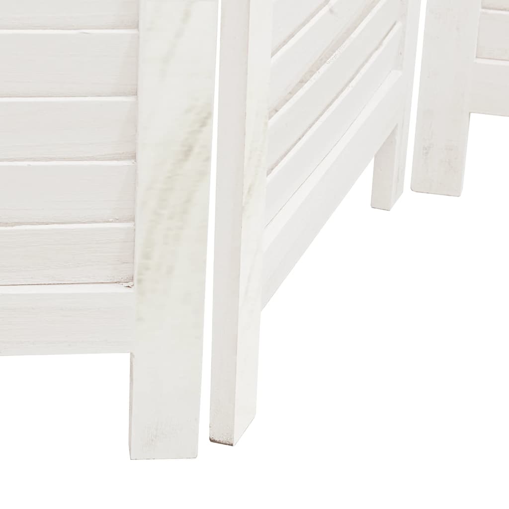 Room divider, 3 segments, white, paulownia solid wood