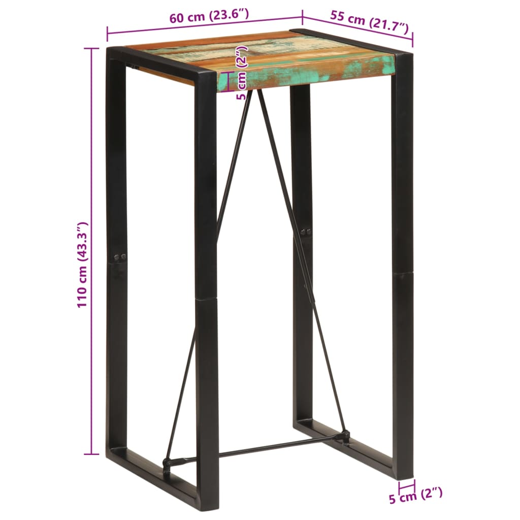 Baro stalas, 60x55x110cm, perdirbtos medienos masyvas