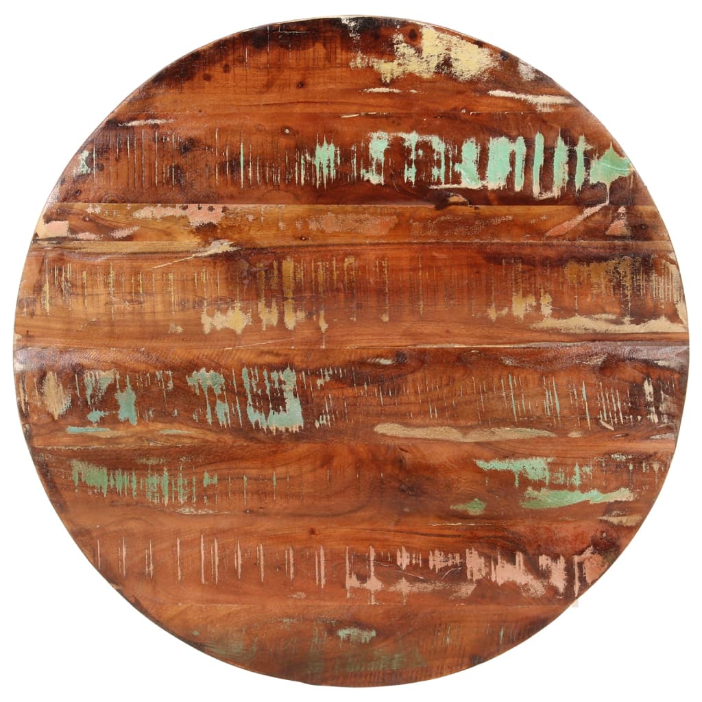 Worktop, 80x1.5cm, solid recycled wood, round