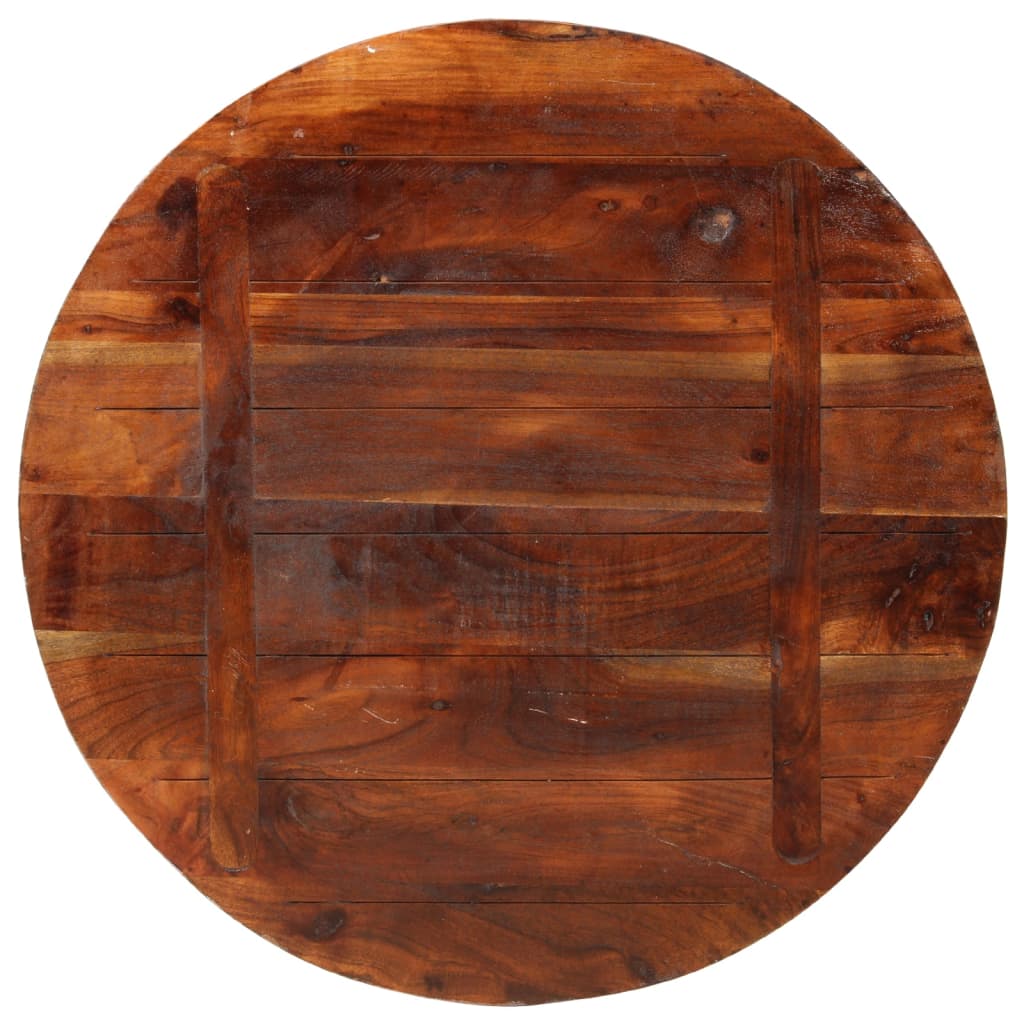 Worktop, 80x1.5cm, solid recycled wood, round