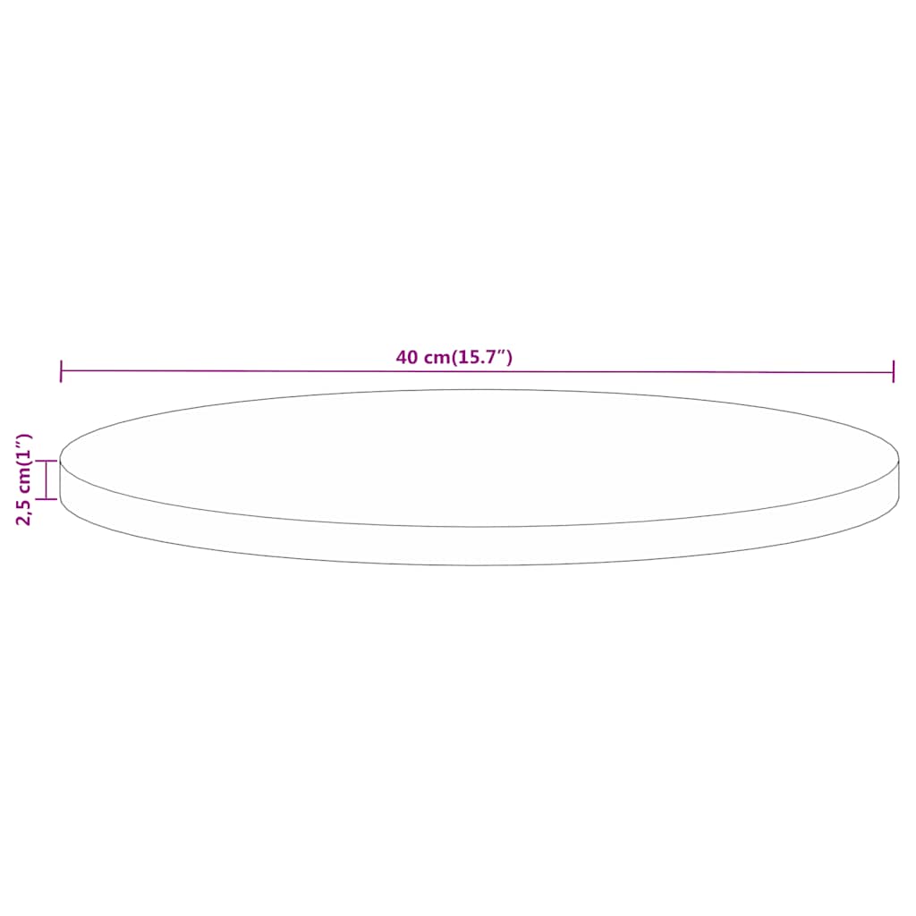 Tabletop, 40x2.5 cm, solid reclaimed wood, round