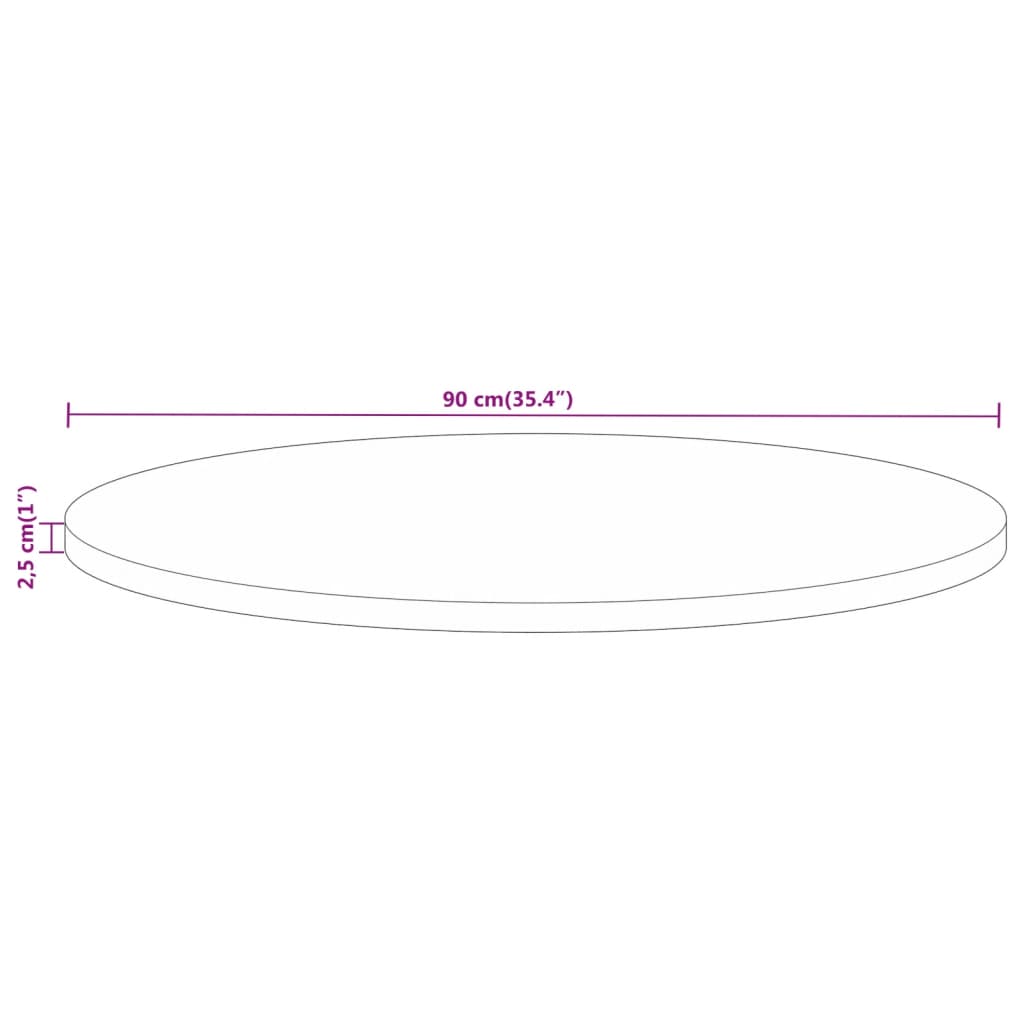 Tabletop, 90x2.5cm, solid mango wood, round