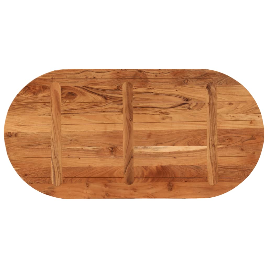 Worktop, 100x50x3.8cm, solid acacia, oval shape