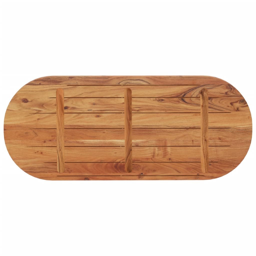 Tabletop, 140x60x3.8cm, solid acacia, oval shape