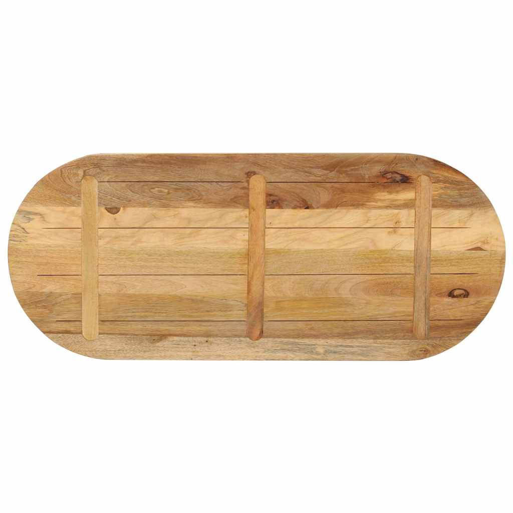 Tabletop, 140x60x2.5cm, untreated solid mango wood, oval