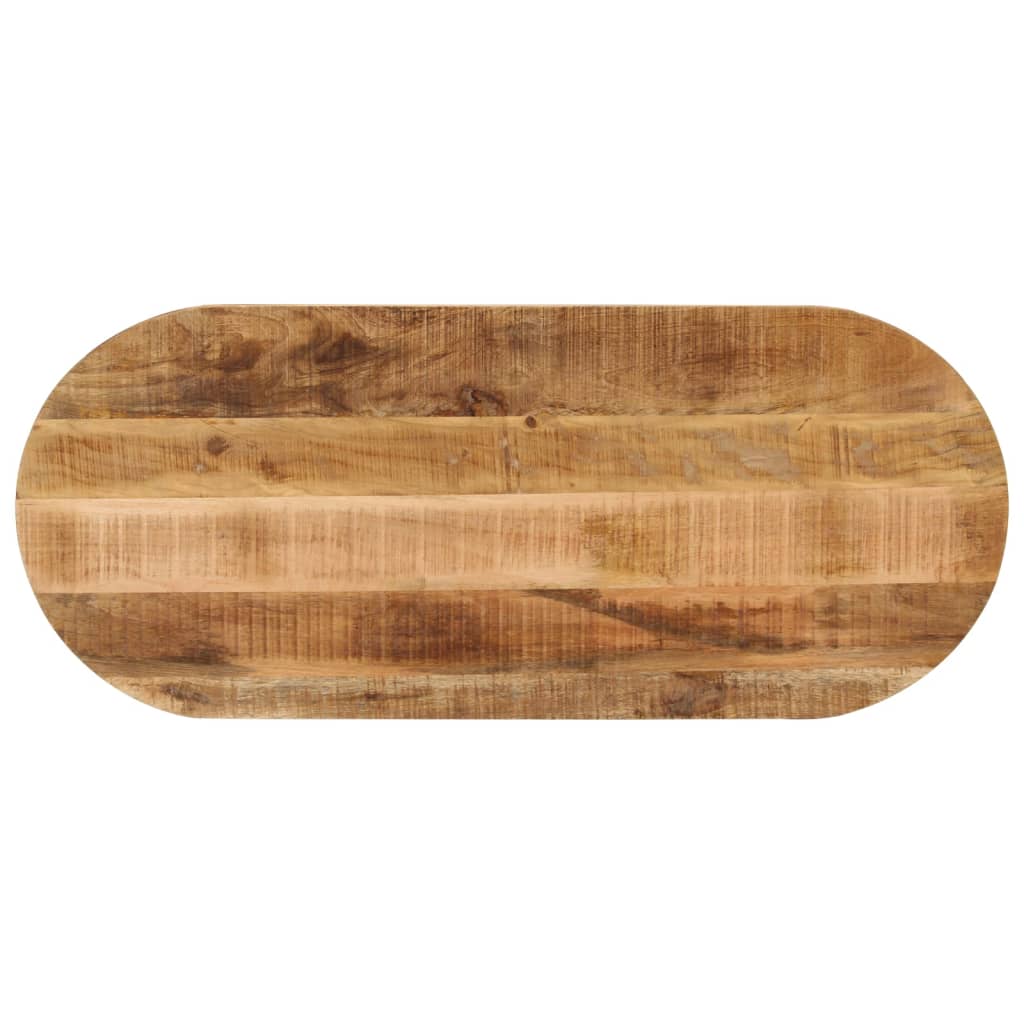 Tabletop, 100x40x3.8cm, unfinished solid mango, oval