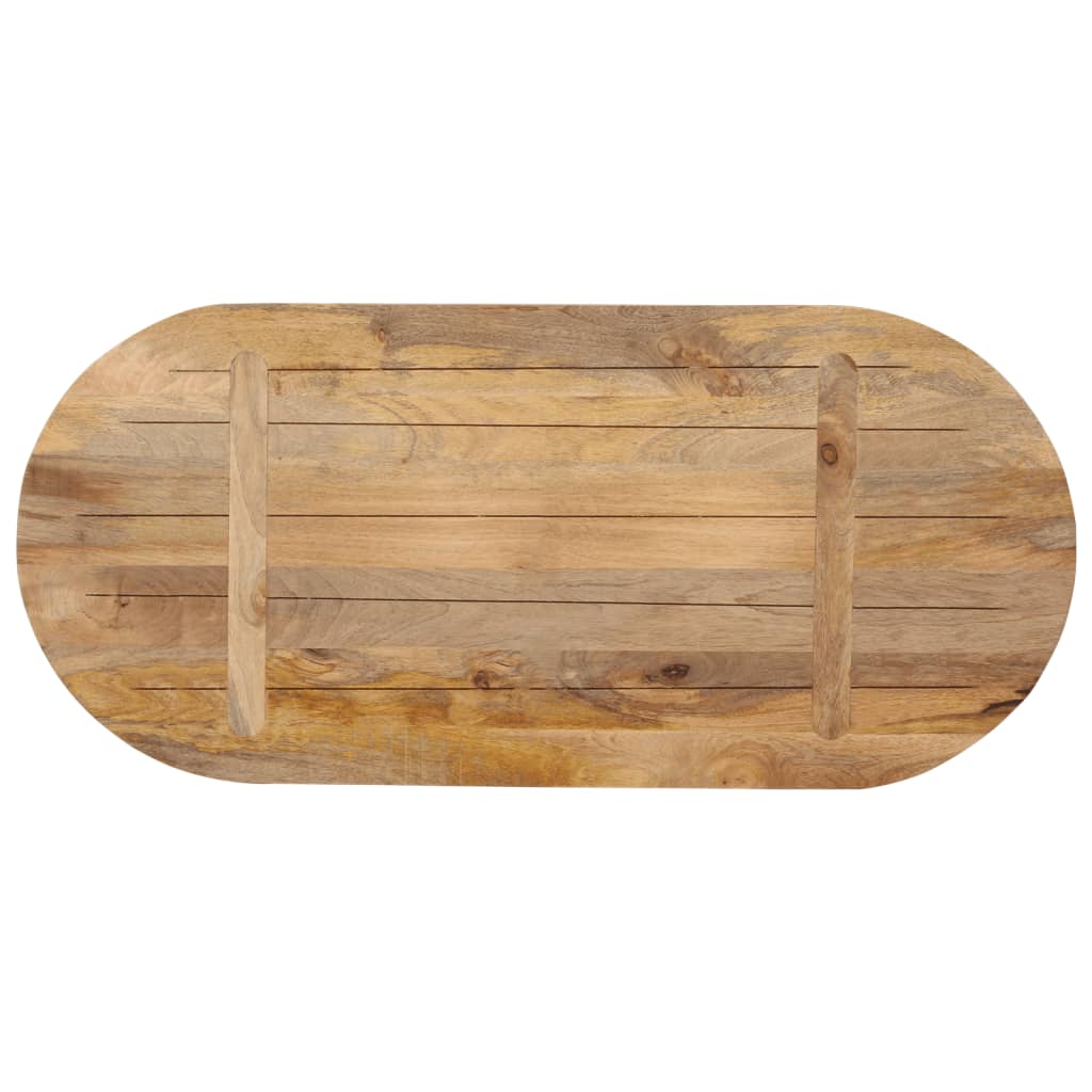 Tabletop, 80x40x3.8cm, solid mango wood, oval shape