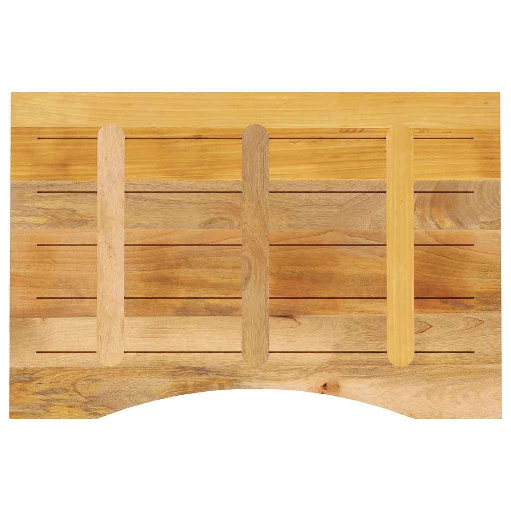 stalviršis su išlenkta 80x50x2,5 cm medžio masyvo grubus mango