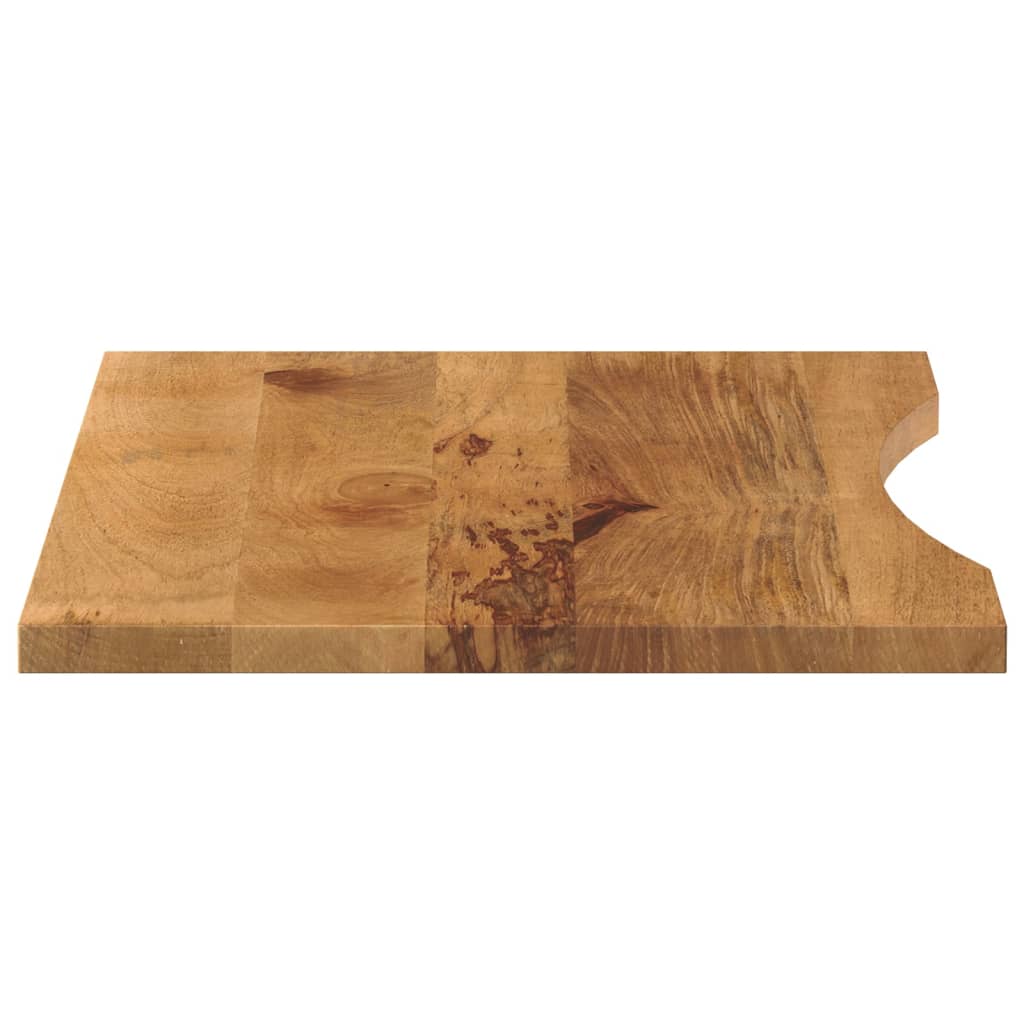 Desk top with curve, 90x60x2.5cm, solid mango wood