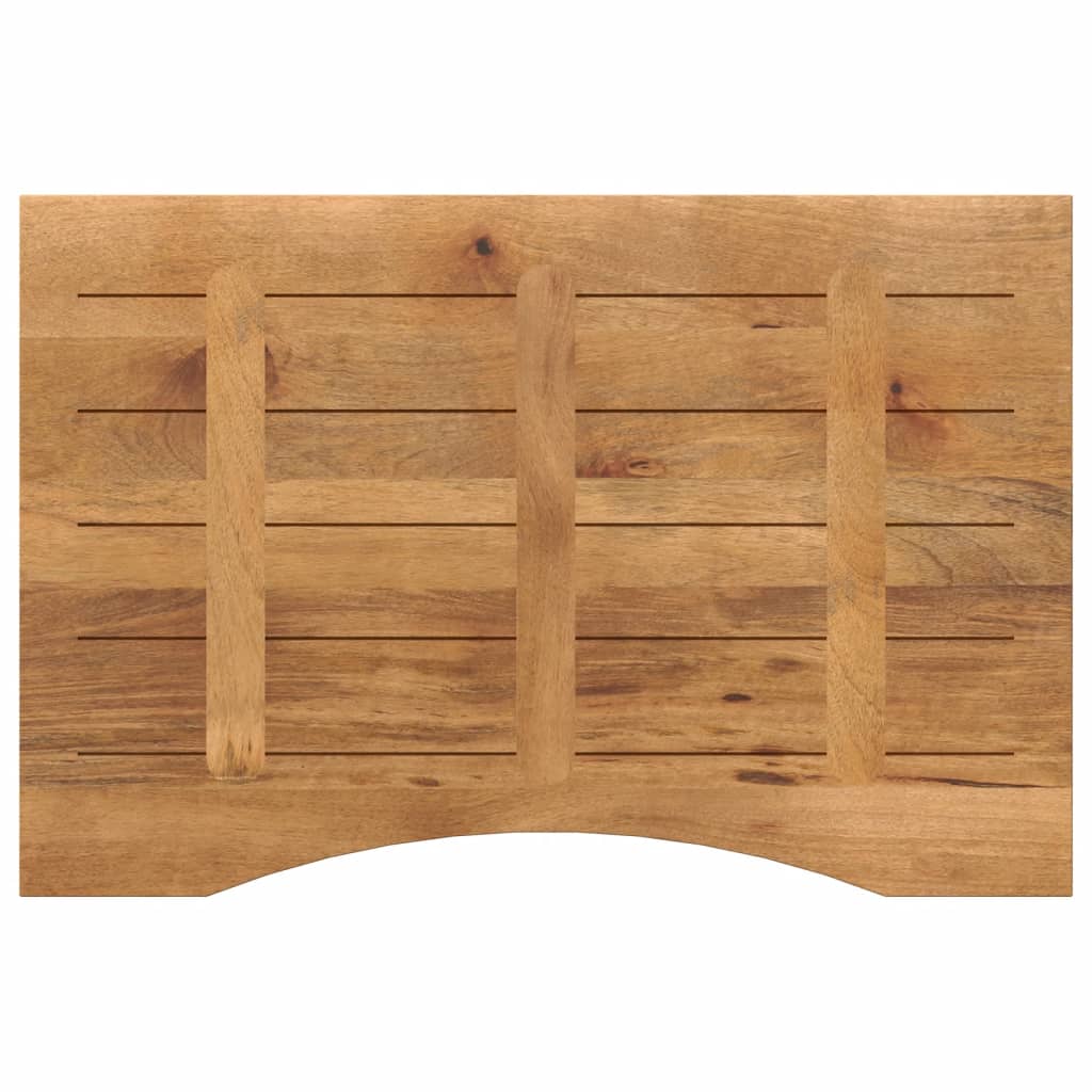 Desk top with curve, 90x60x2.5cm, solid mango wood