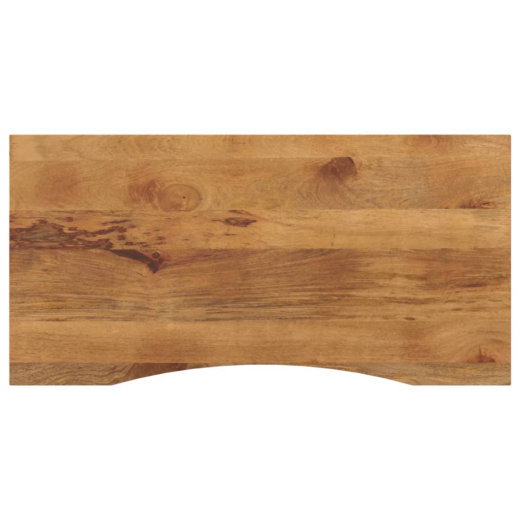 Desk top with curve, 110x60x2.5 cm, mango