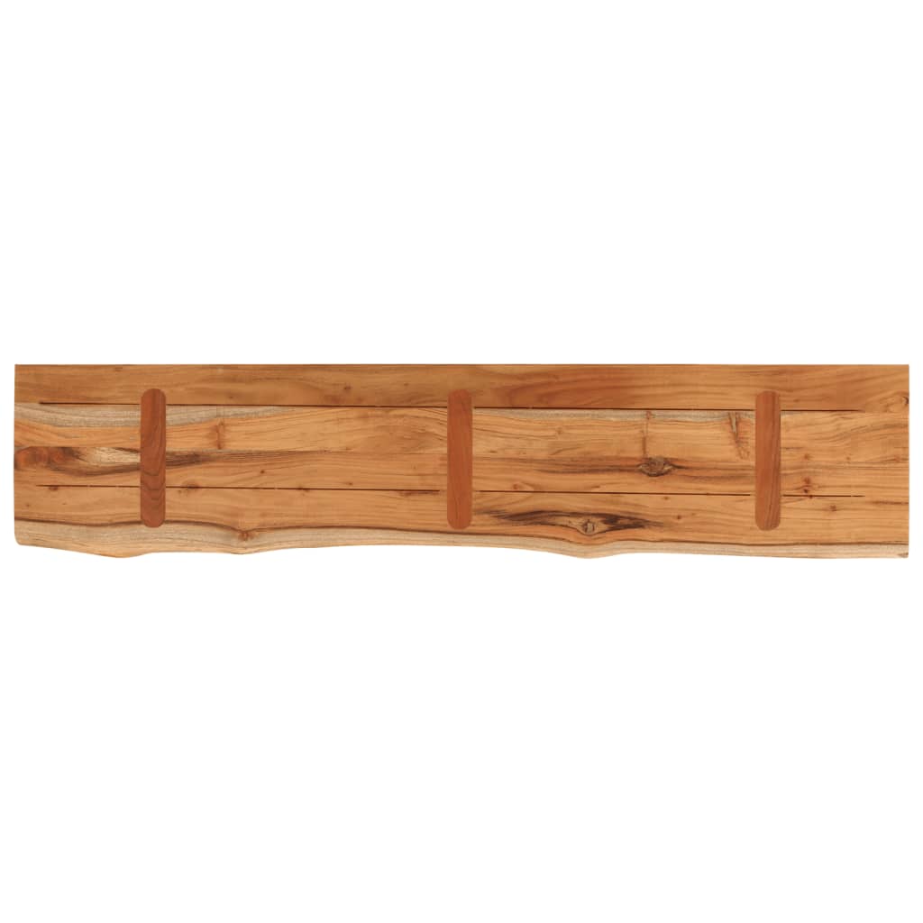 Wall shelf, 90x20x2.5cm, solid acacia, with live edge