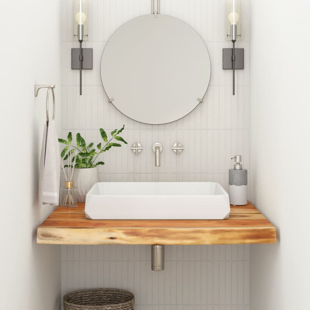 Bathroom countertop, 70x60x2.5cm, solid acacia