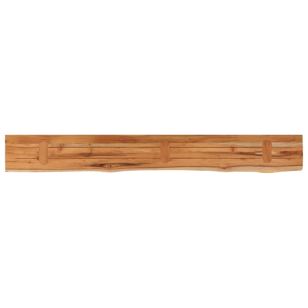 Wall shelf, 140x20x3.8cm, solid acacia, live edge