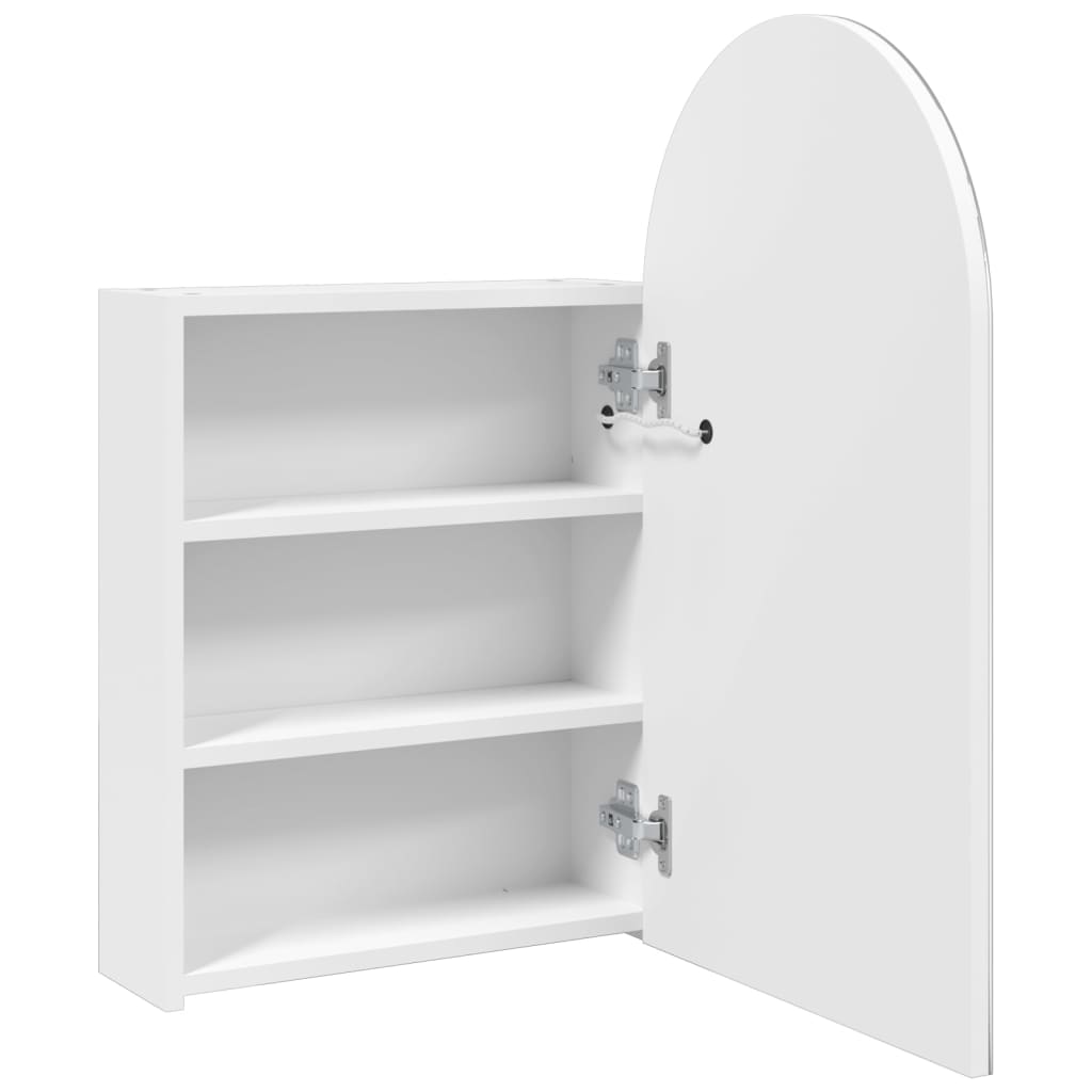 Vannas istabas spoguļskapis ar LED apgaismojumu, balts, 42x13x70cm