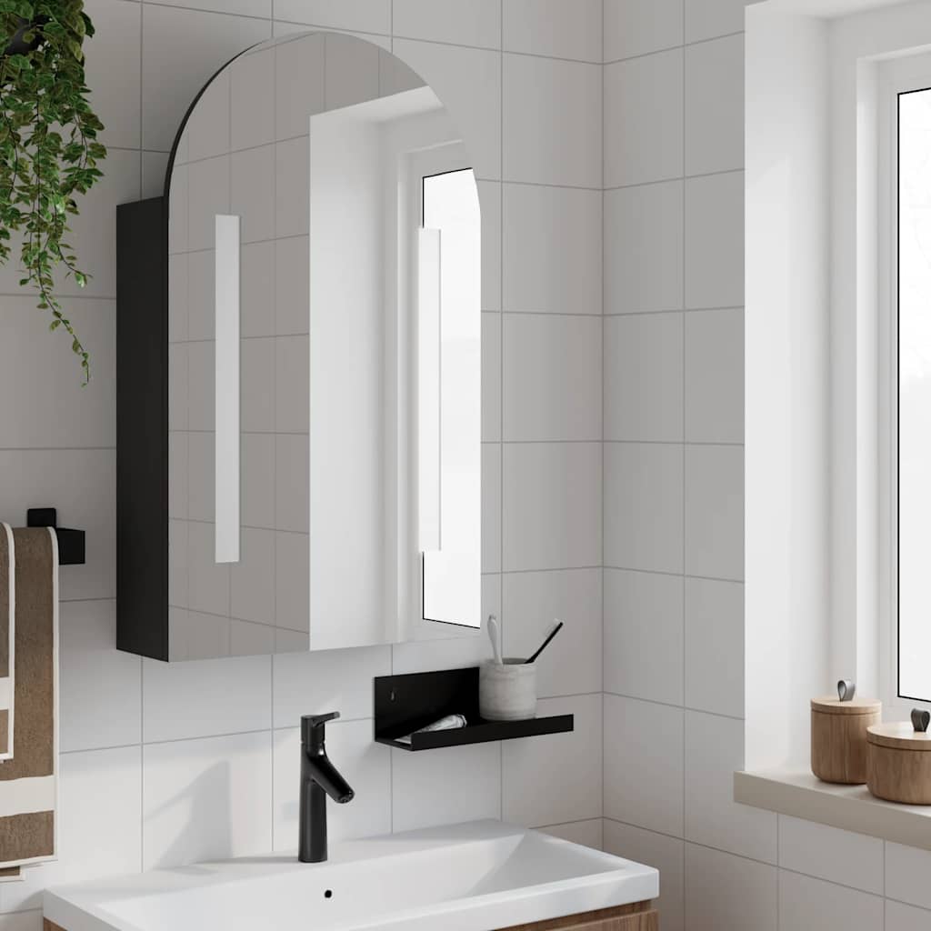 LED mirror bathroom cabinet, black, 42x13x70cm