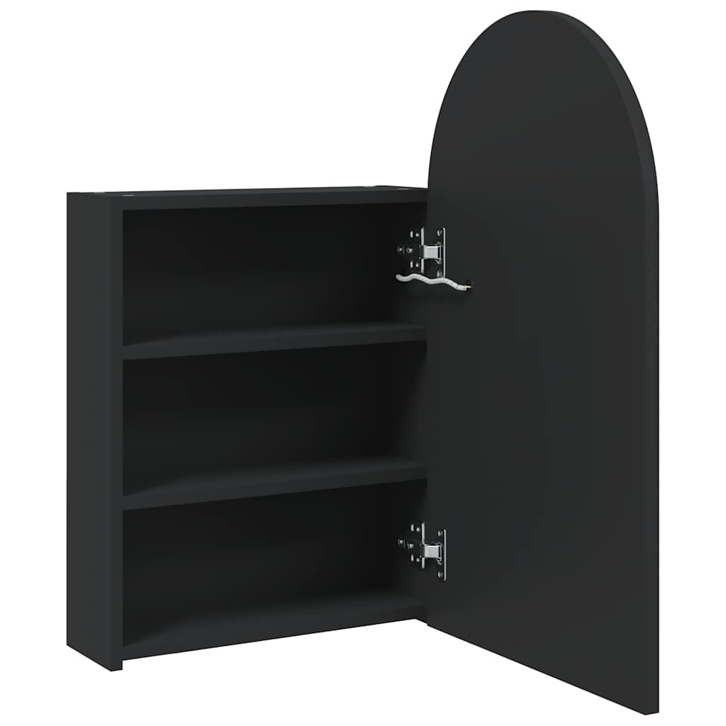 LED mirror bathroom cabinet, black, 42x13x70cm