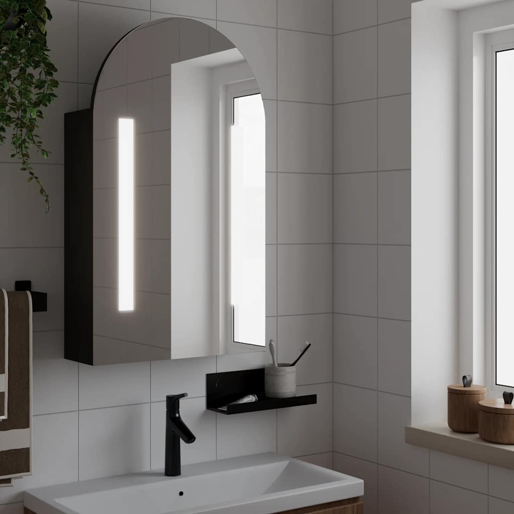 LED mirror bathroom cabinet, black, 42x13x70cm