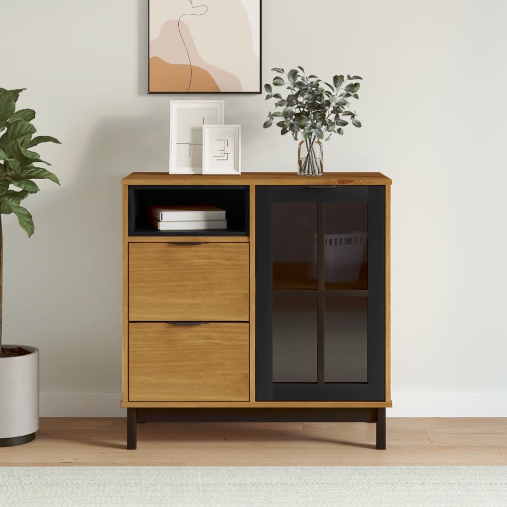 Sideboard with doors FLAM, 80x40x80cm, solid pine