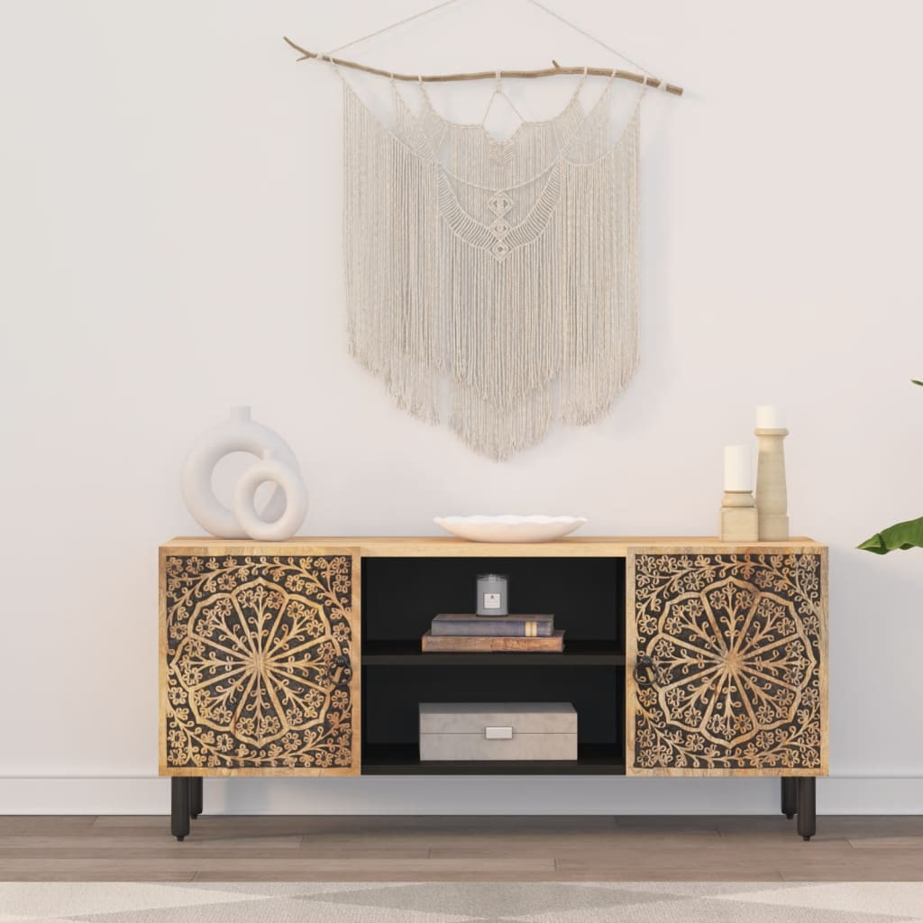 Televizoriaus spintelė, 105x33x46cm, mango medienos masyvas