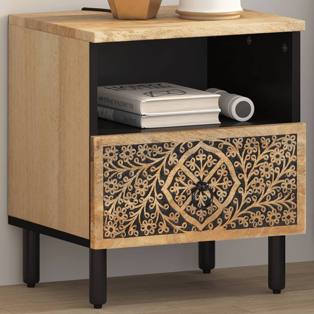 Bedside cabinet, 40x33x46cm, solid mango wood