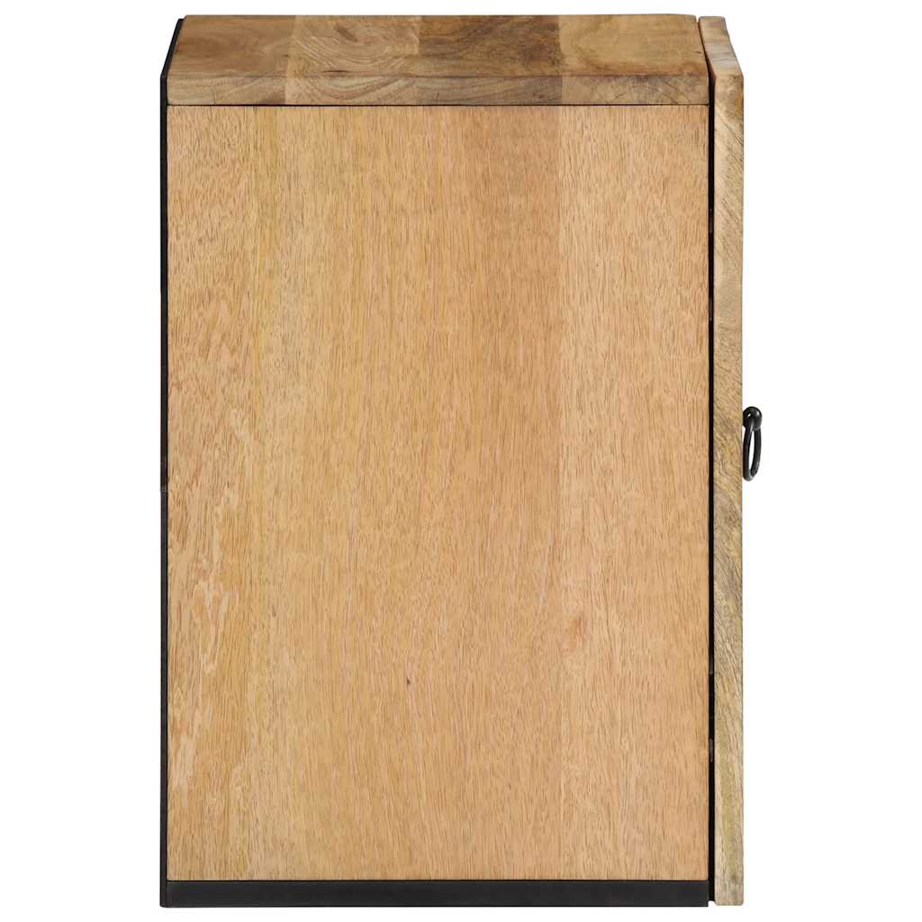Solid mango wood wall-mounted bathroom cabinet, 38x33x48 cm