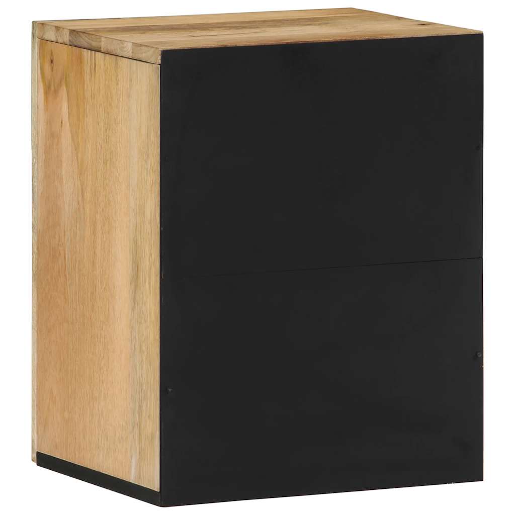 Solid mango wood wall-mounted bathroom cabinet, 38x33x48 cm