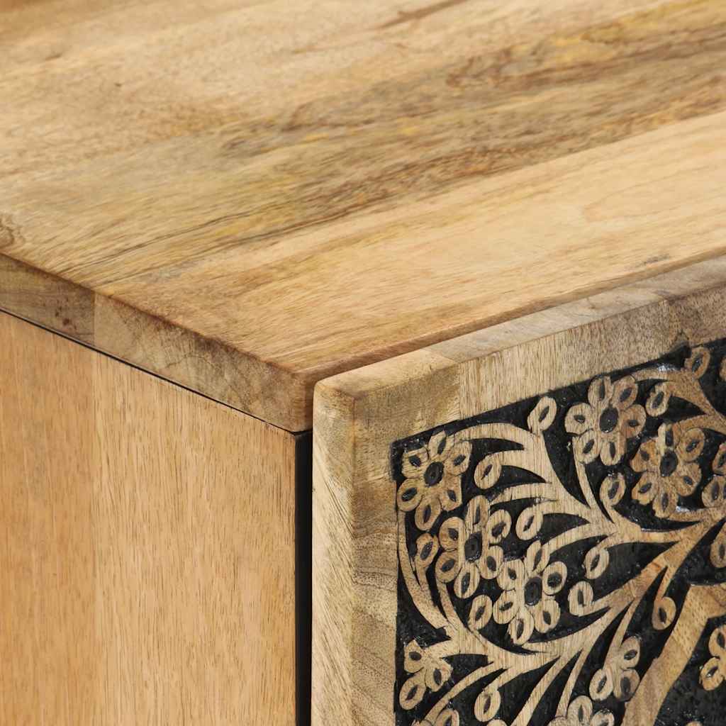 Solid mango wood wall-mounted bathroom cabinet, 38x33x48 cm