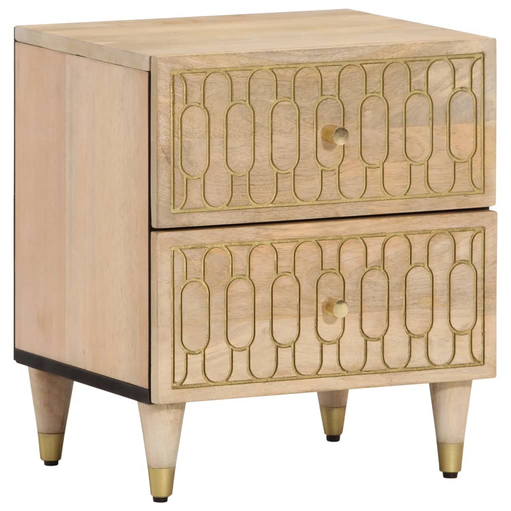 Bedside cabinets, 2 pcs., 40x33x46cm, solid mango wood