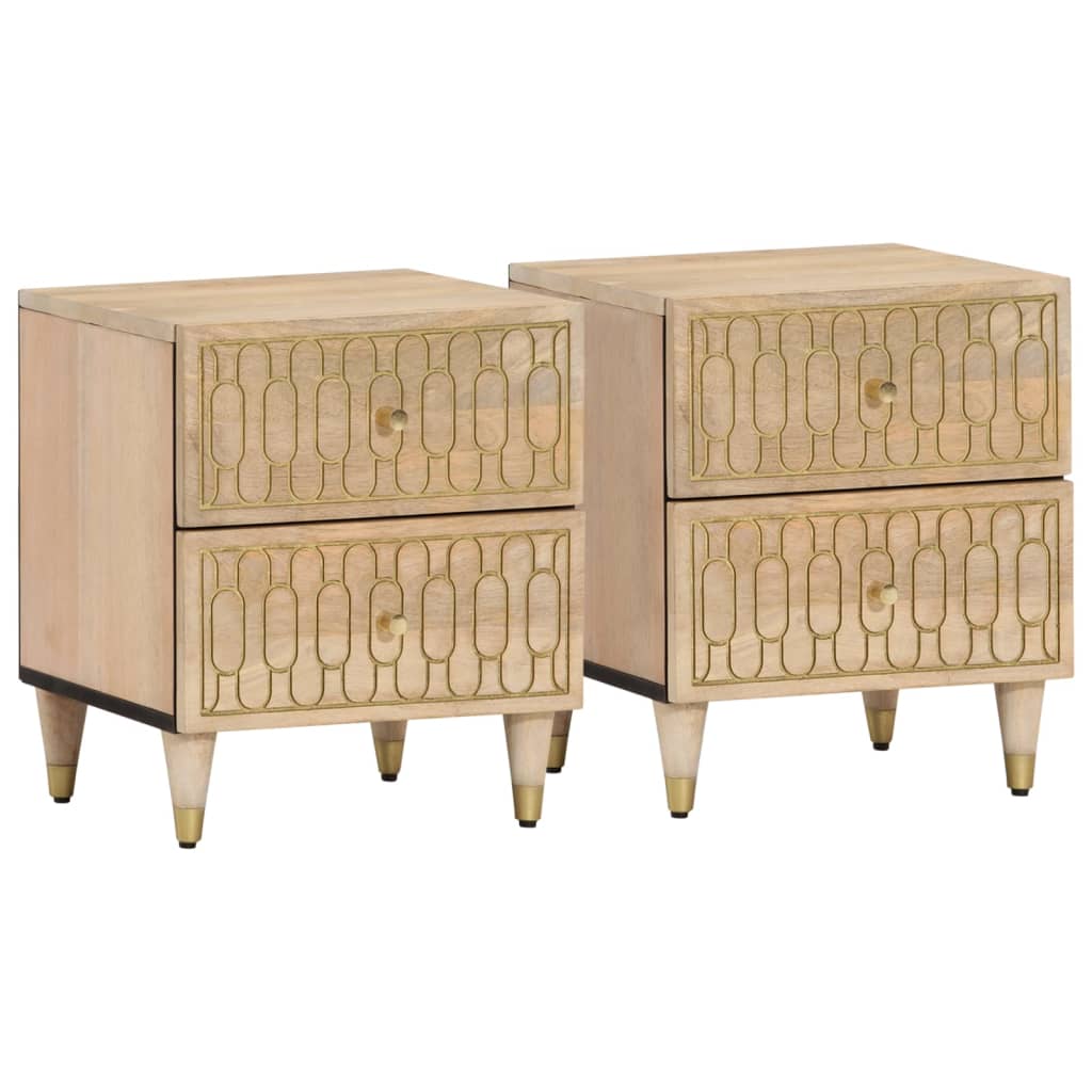 Bedside cabinets, 2 pcs., 40x33x46cm, solid mango wood