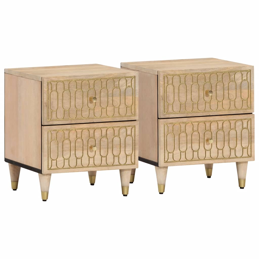 Bedside cabinets, 2 pcs., 40x33x46cm, solid mango wood