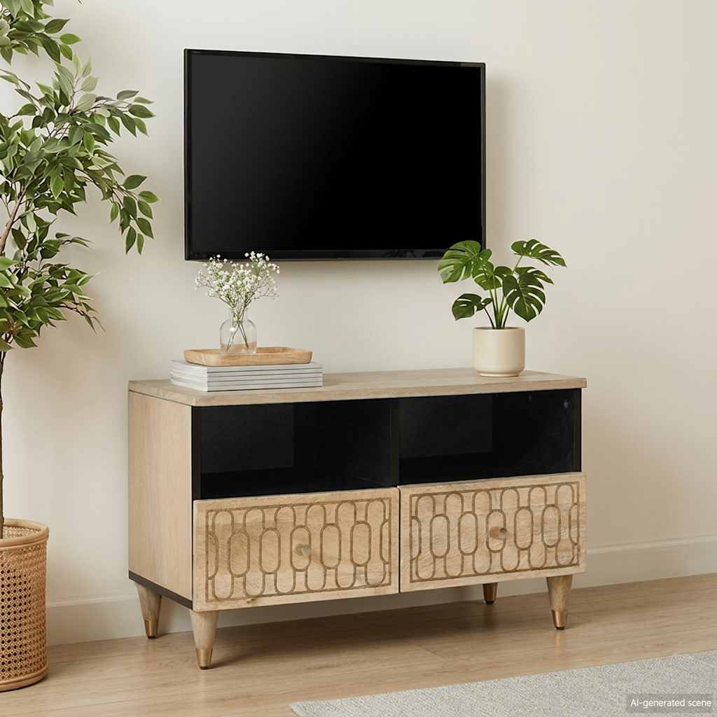 Televizoriaus spintelė, 70x33x46cm, mango medienos masyvas