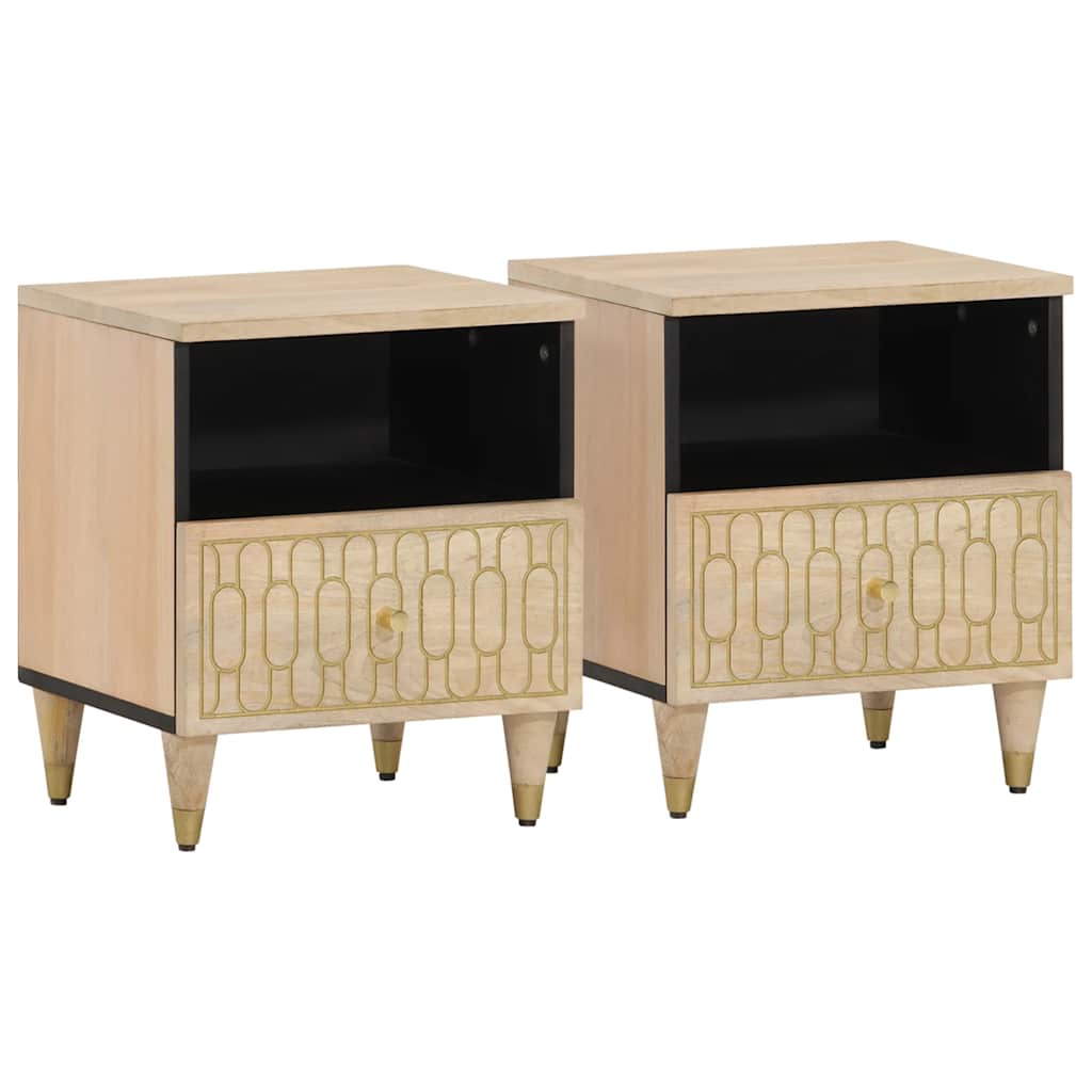 Bedside cabinets, 2 pcs., 40x33x46cm, solid mango wood